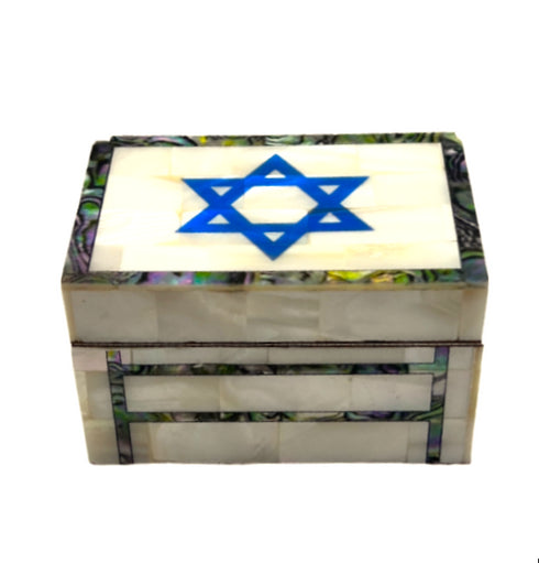 Star Of David With Mother of Pearl Wooden Box